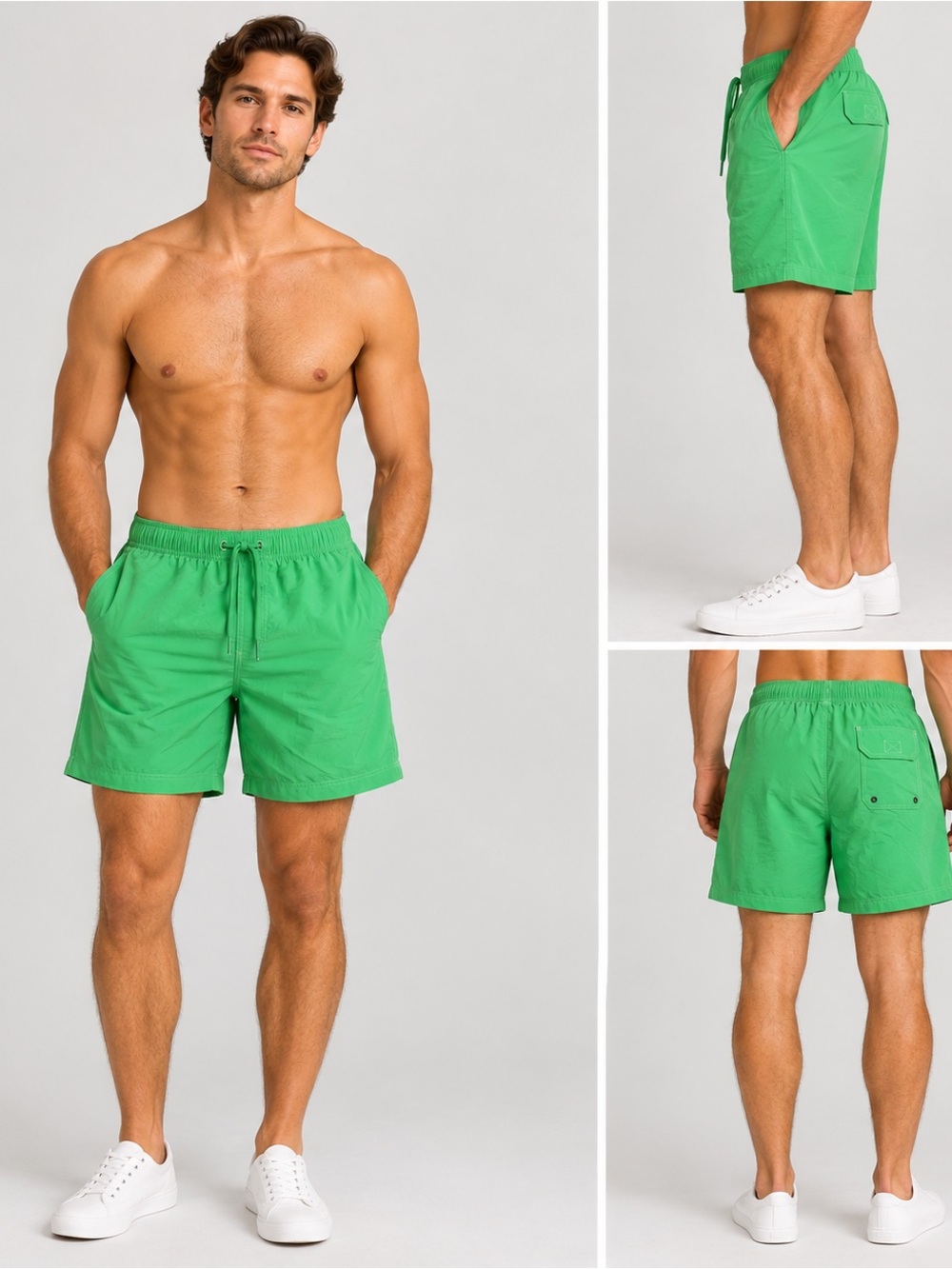 Roundtree & Yorke Kelly Green Athletic Swim Shorts